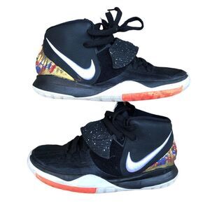 CUSTOM 2019 Nike Kyrie 6 GS 'Jet Black' Gold Black Size 6.5